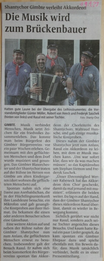 Besonderer Gast beim Chor