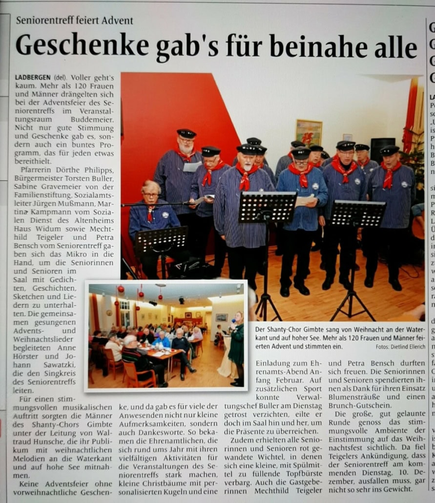 Weihnachtsauftritt Ladbergen