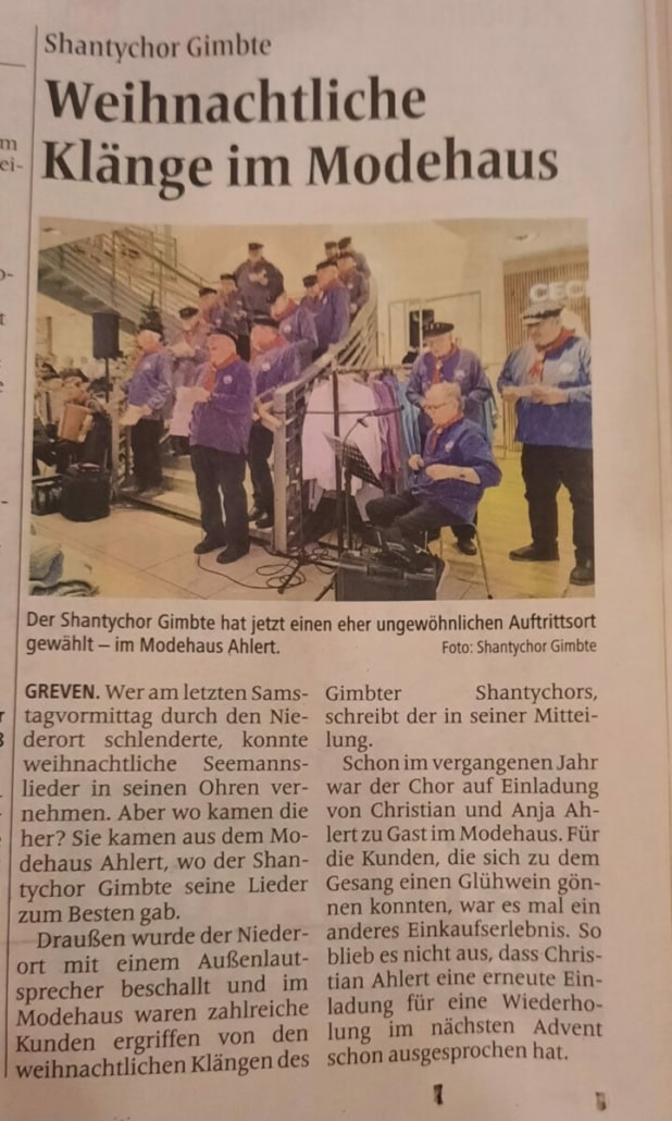 Weihnachtssingen bei Ahlert