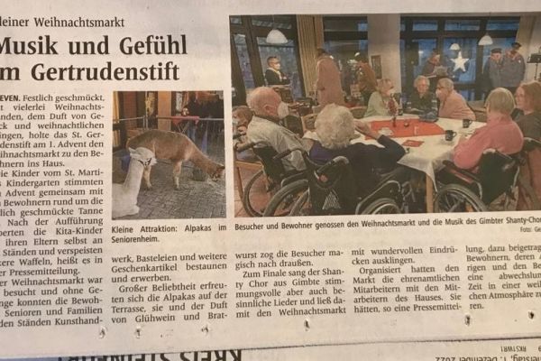 Weihnachtssingen im Gertrudenstift